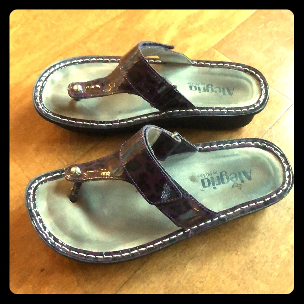 Purple and black Algeria Leather sandals